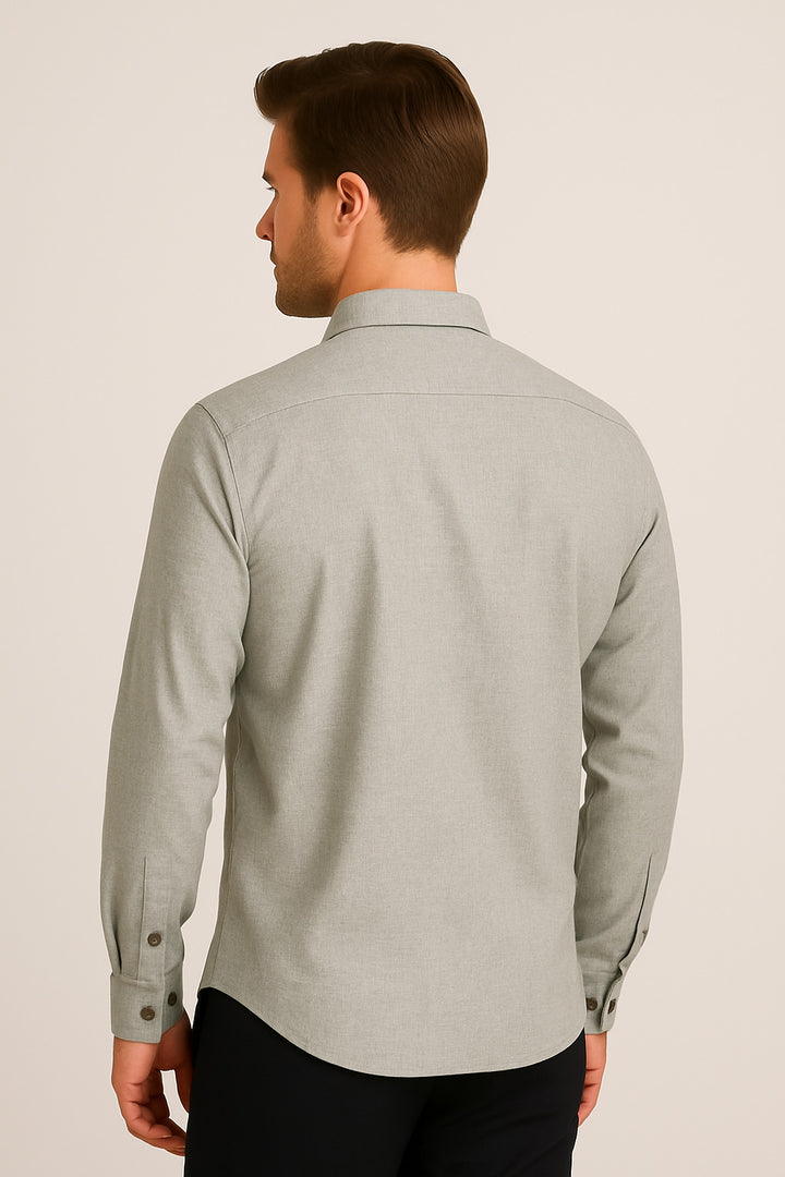 MPL Men's Classic Plain Melange Viscose Shirt - Southport