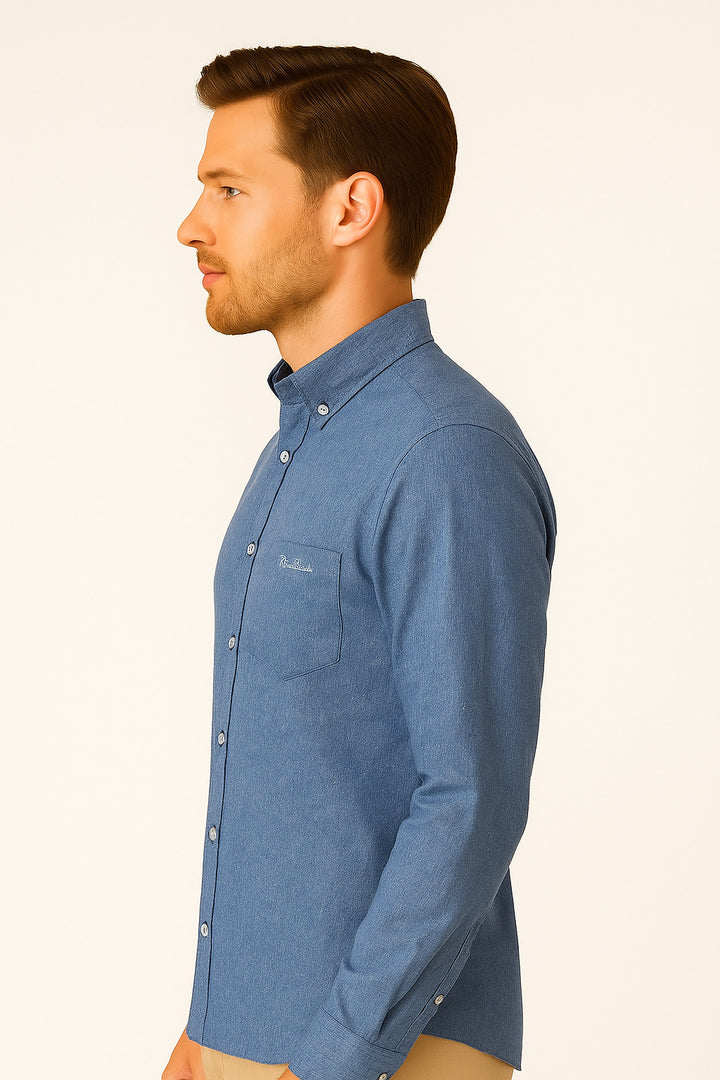 MPL Men's Classic Plain Melange Viscose Shirt - Bethlehem