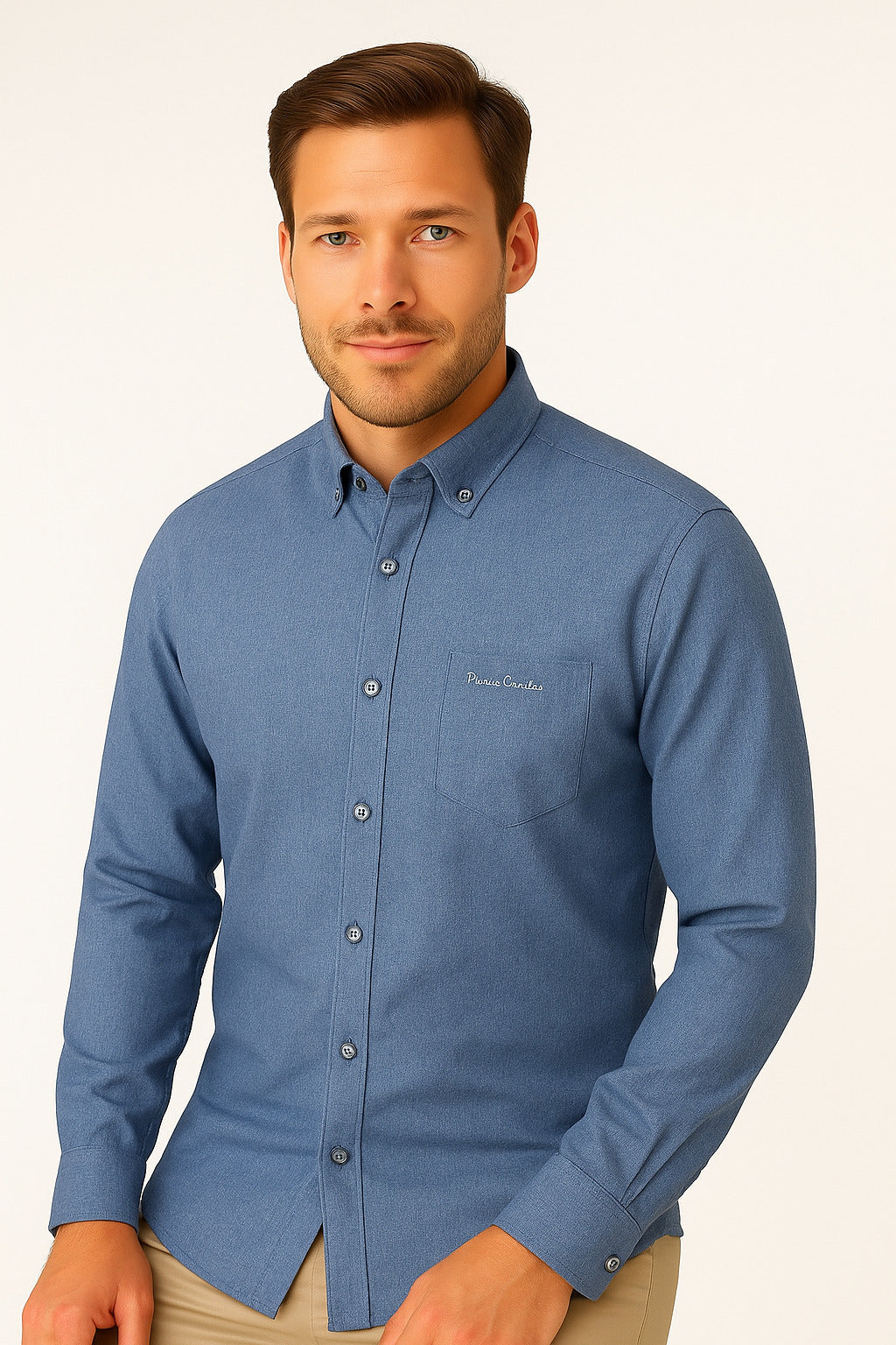 MPL Men's Classic Plain Melange Viscose Shirt - Bethlehem