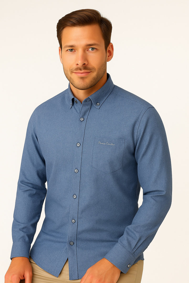 MPL Men's Classic Plain Melange Viscose Shirt - Bethlehem