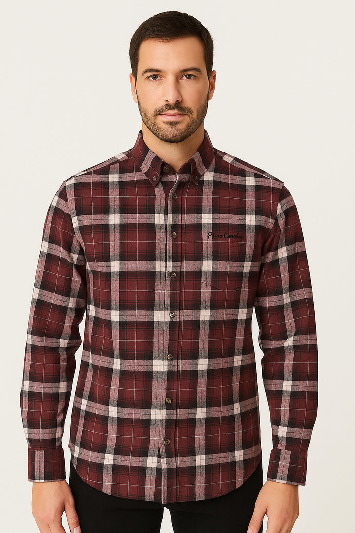 MPL Classic Checkered Melange Long Sleeve Shirt by Pier Chuvin - Burien