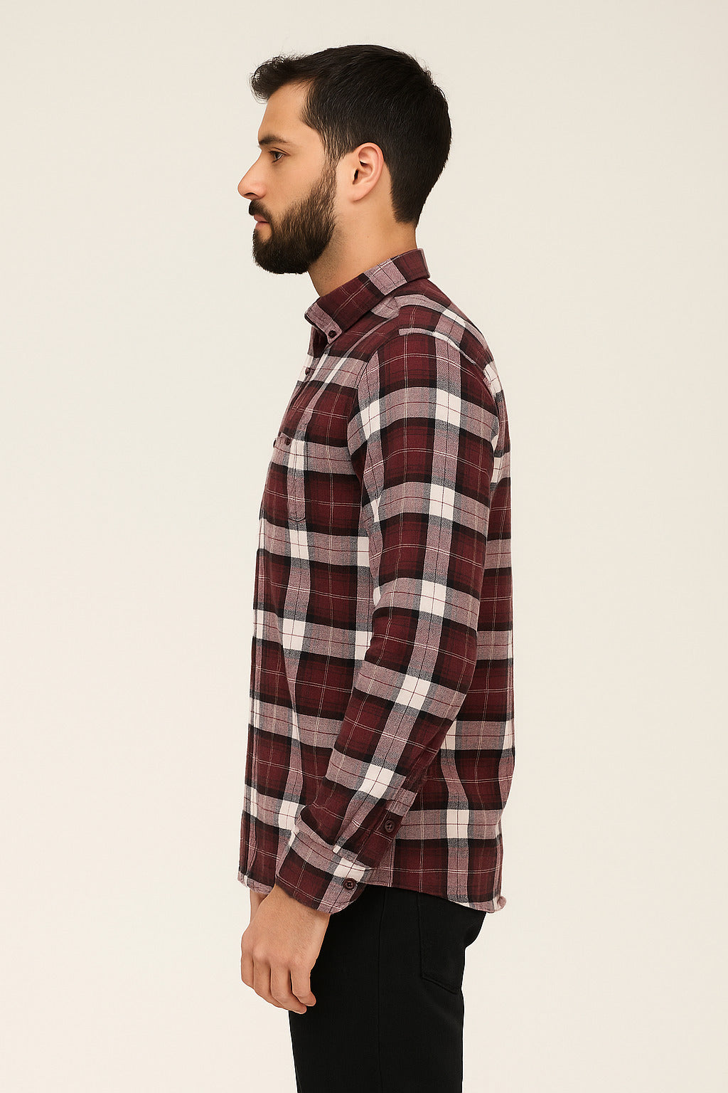 MPL Classic Checkered Melange Long Sleeve Shirt by Pier Chuvin - Burien