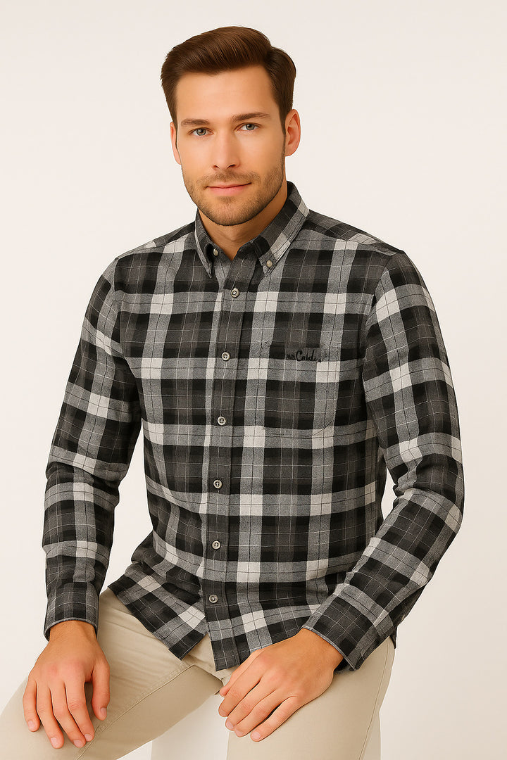 MPL Classic Checkered Melange Long Sleeve Shirt by Pier Chuvin - Pamplona
