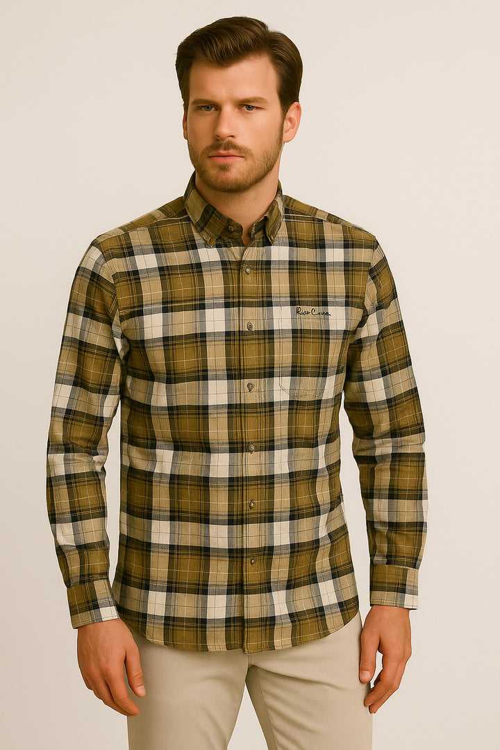 MPL Classic Checkered Melange Long Sleeve Shirt by Pier Chuvin - Lebanon