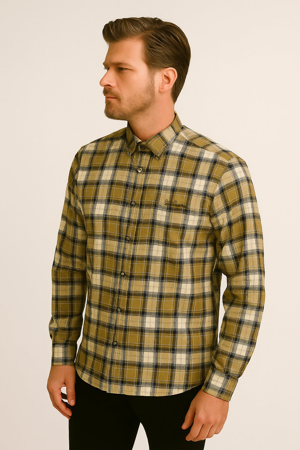 MPL Classic Checkered Melange Long Sleeve Shirt by Pier Chuvin - Lebanon