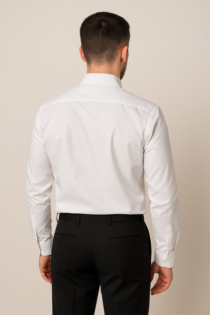 MPL Men's Satin Slimfit Long Sleeve Shirt - Caerdydd