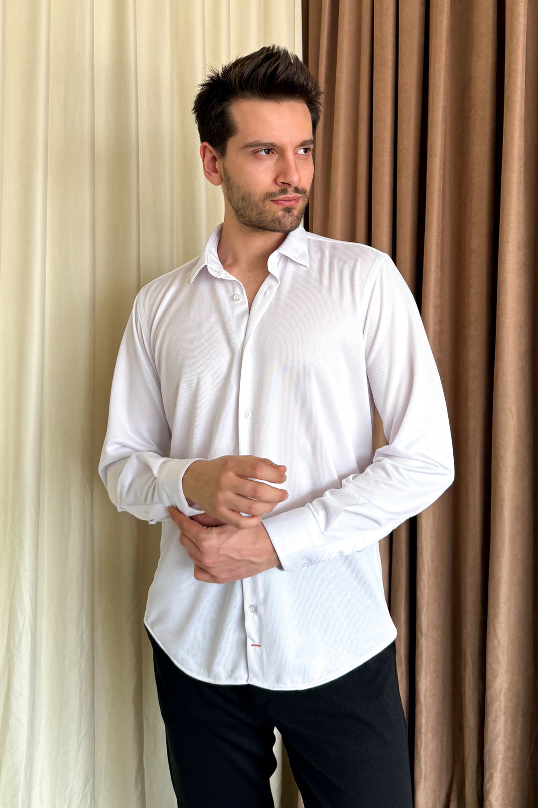 MPL Men's Knitted Slimfit Long Sleeve Shirt 501 - Pico Rivera