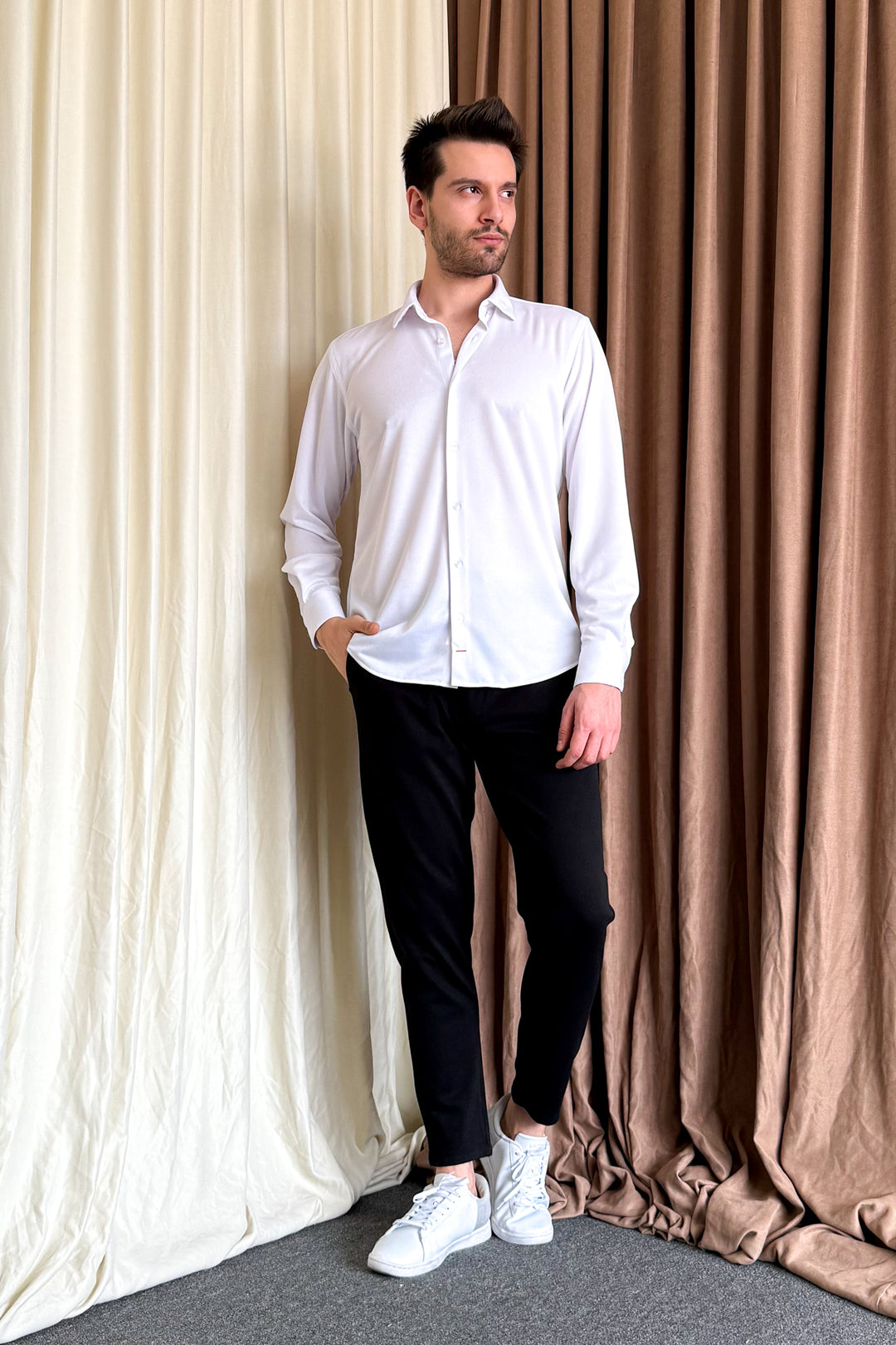 MPL Men's Knitted Slimfit Long Sleeve Shirt 501 - Pico Rivera