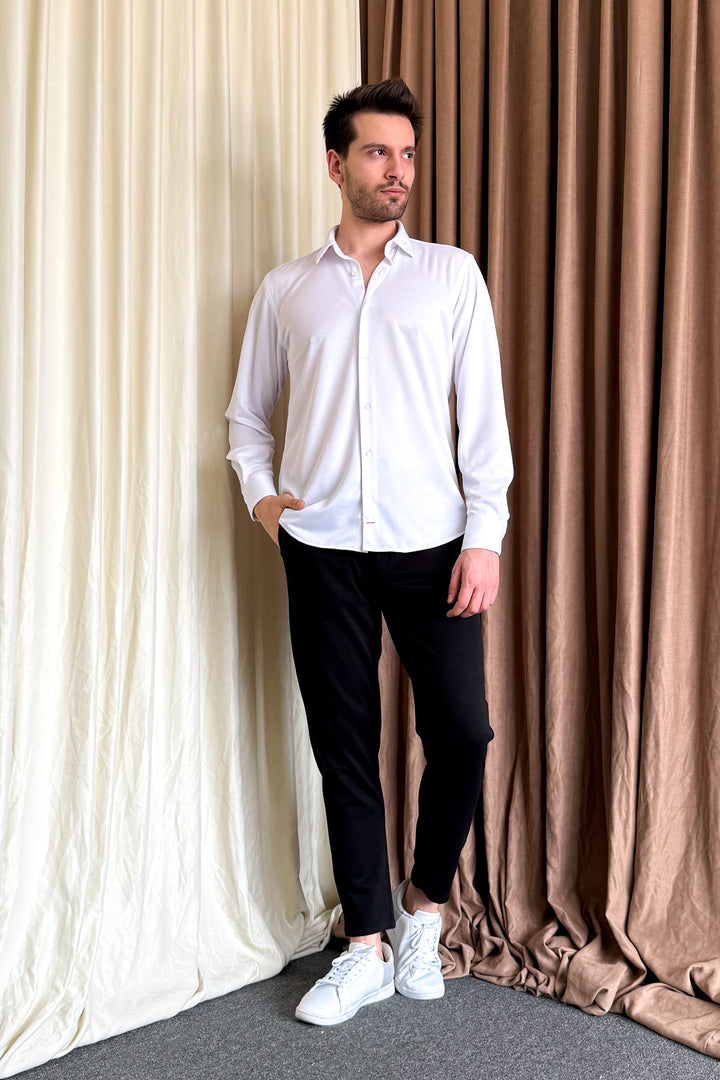 MPL Men's Knitted Slimfit Long Sleeve Shirt 501 - Pico Rivera