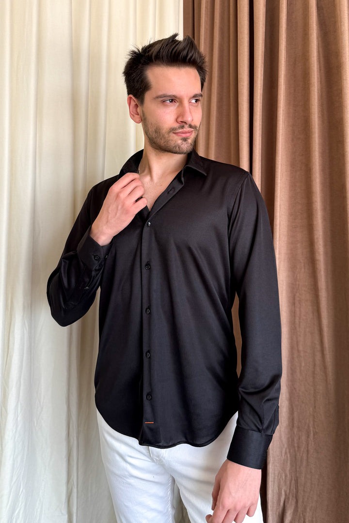 MPL Men's Knitted Slimfit Long Sleeve Shirt 501 - Salinas