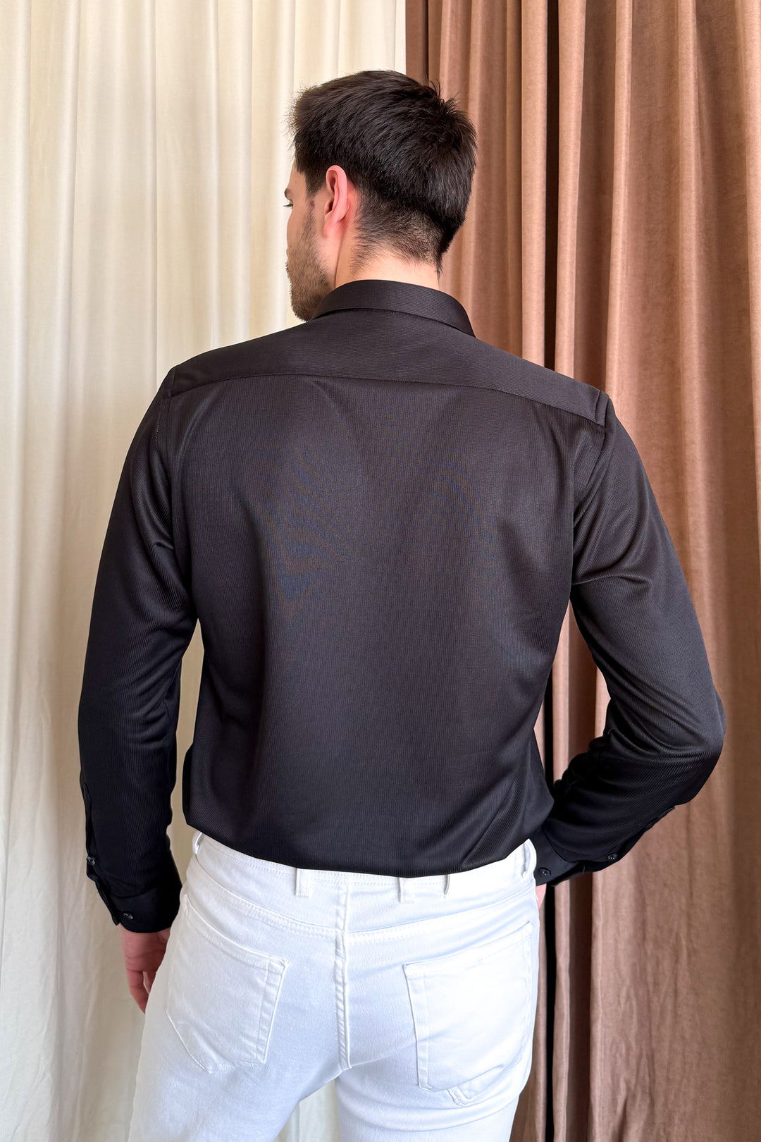 MPL Men's Knitted Slimfit Long Sleeve Shirt 501 - Salinas