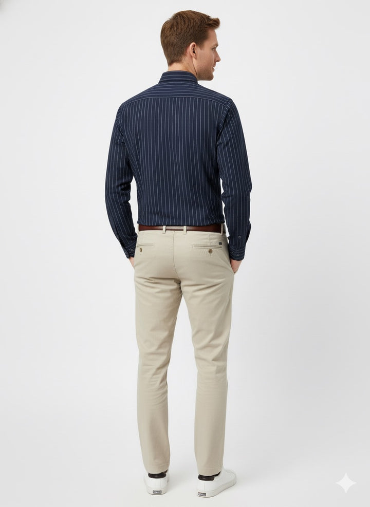 MPL Men's Knitted Striped Long Sleeve Shirt - Victoria
