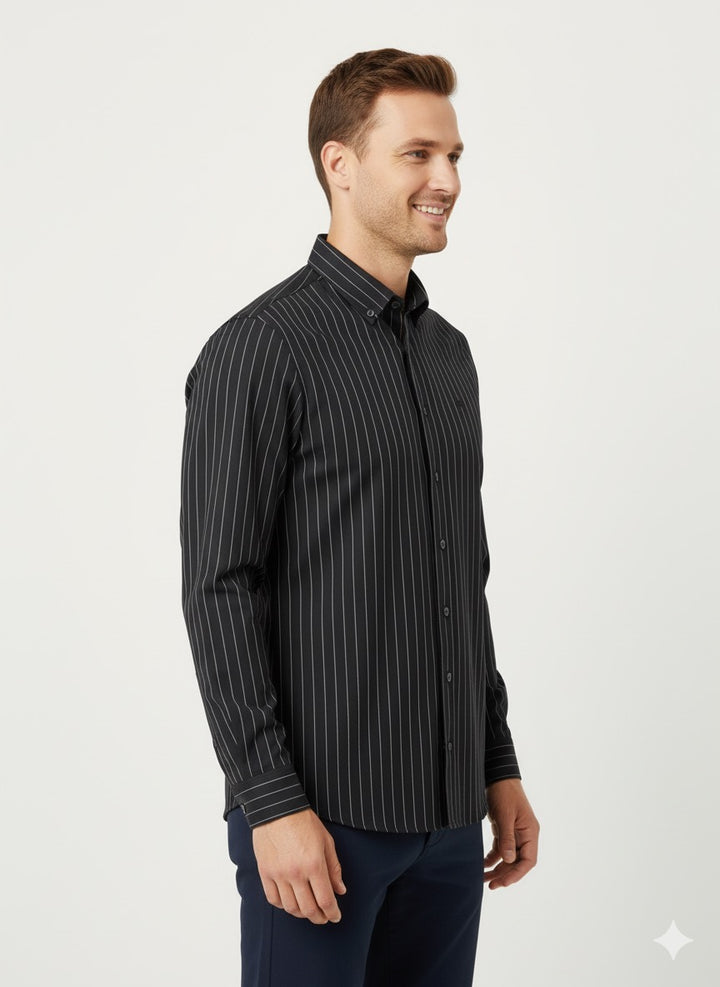 MPL Men's Knitted Striped Long Sleeve Shirt - Onteniente