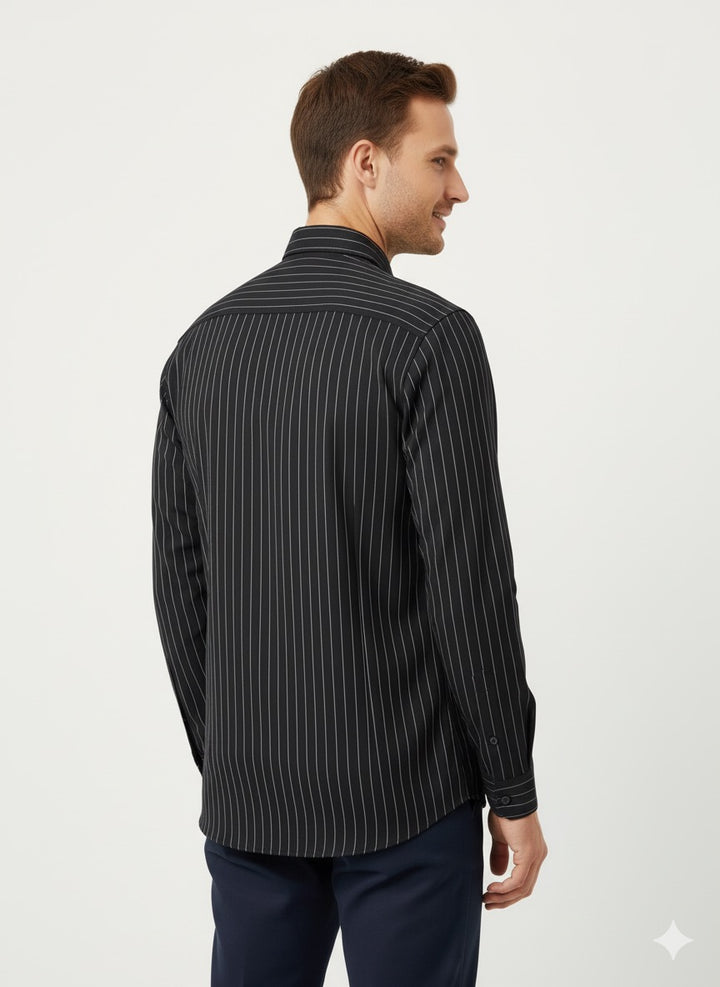 MPL Men's Knitted Striped Long Sleeve Shirt - Onteniente