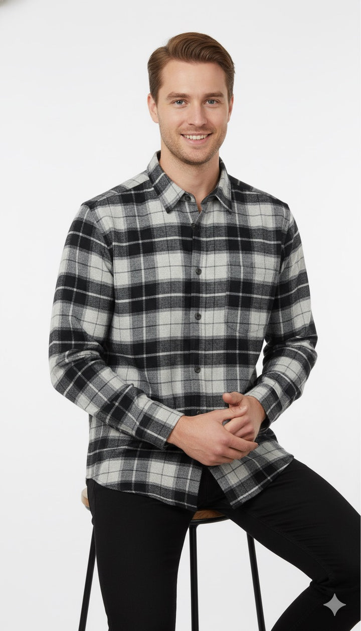 MPL Men's Classic Plaid Flannel Shirt 8020 - Ciudad López Mateos