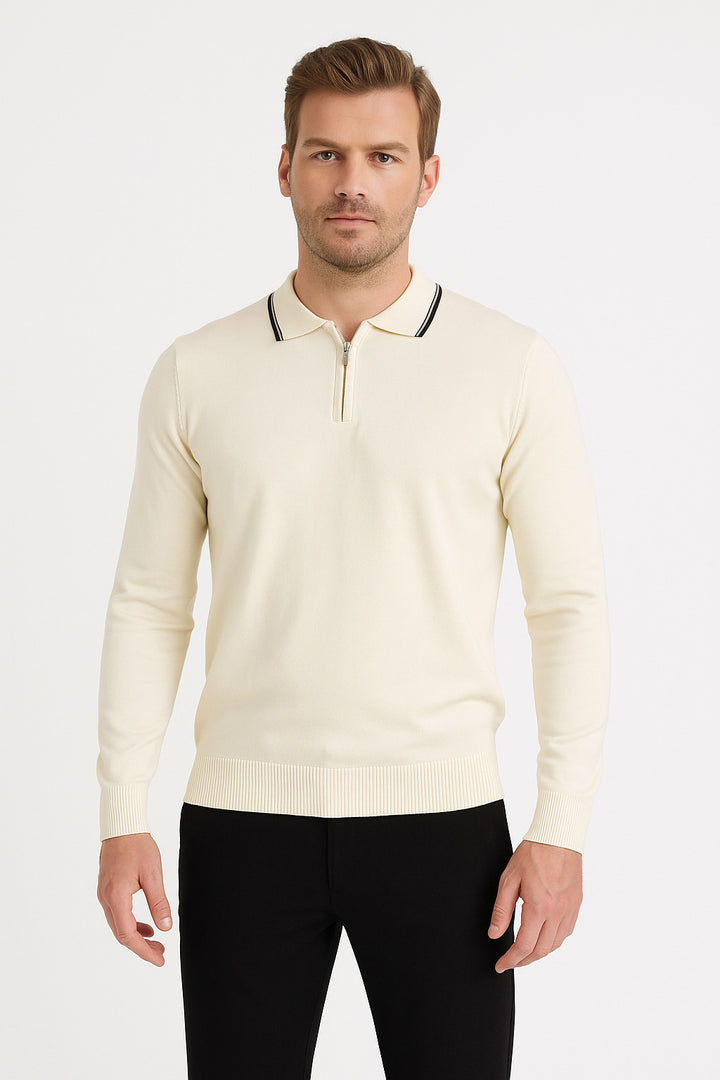 MPL Men's Polo Neck Zippered Sweater 1036 - Silao