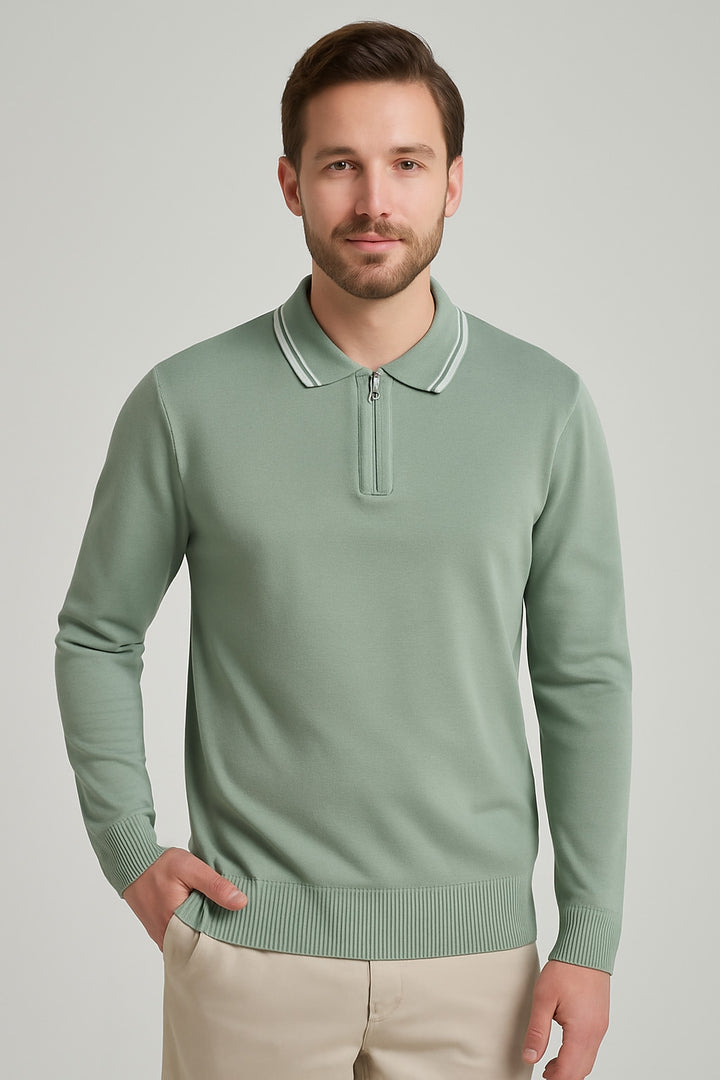 MPL Men's Polo Neck Zippered Sweater 1036 - Swords
