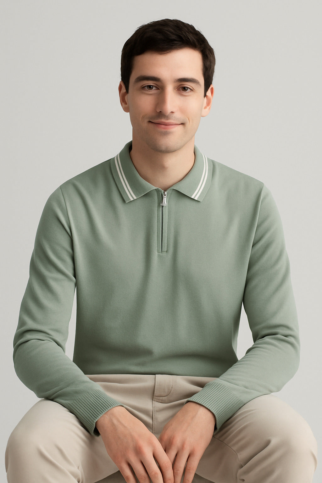 MPL Men's Polo Neck Zippered Sweater 1036 - Cuenca