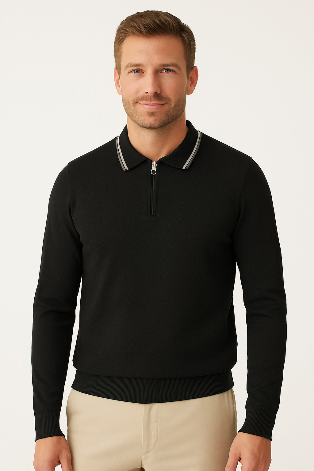 MPL Men's Polo Neck Zippered Sweater 1036 - Bastia
