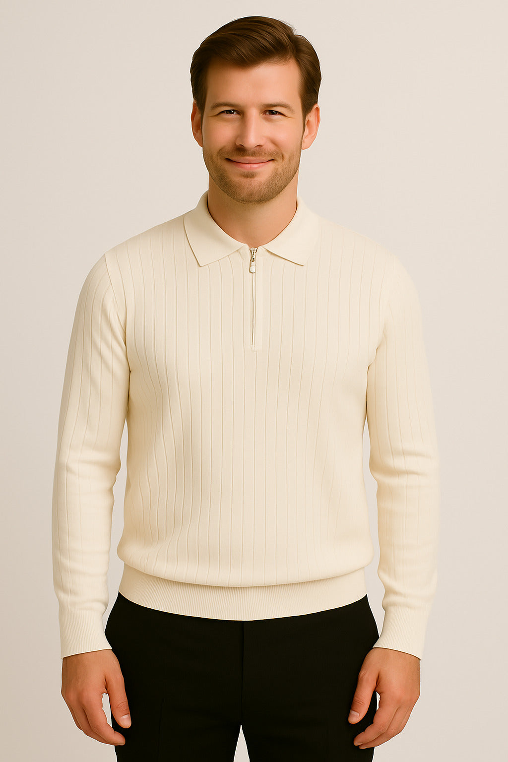 MPL Men's Polo Neck Zippered Sweater 1038 - Lauderdale Lakes