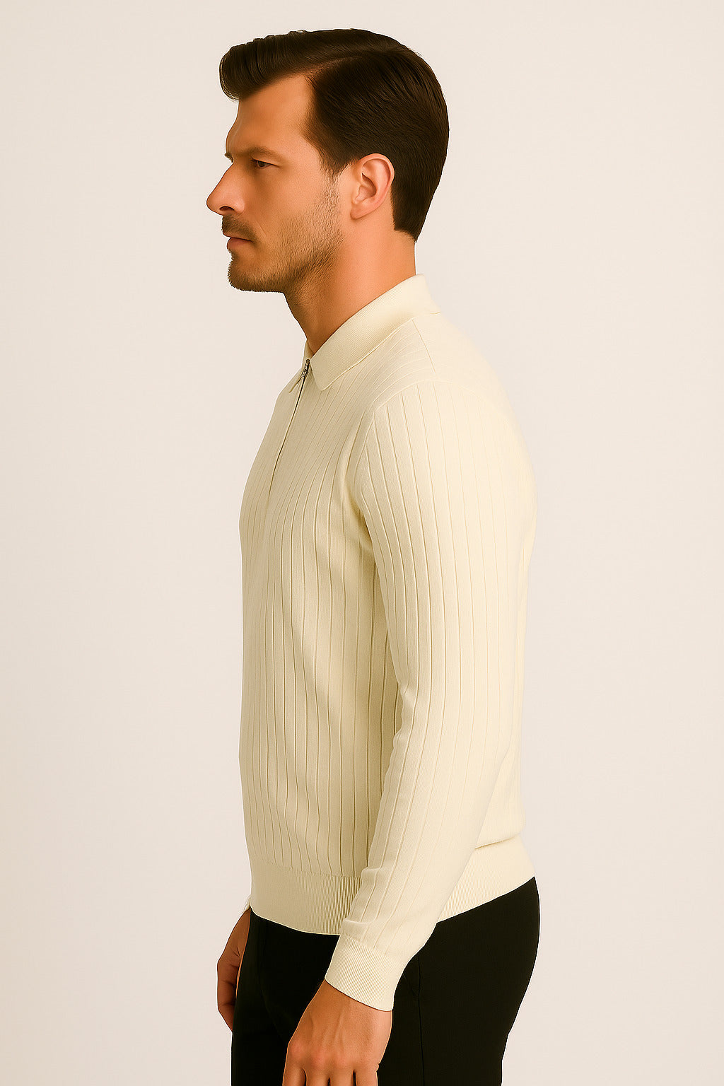 MPL Men's Polo Neck Zippered Sweater 1038 - Lauderdale Lakes