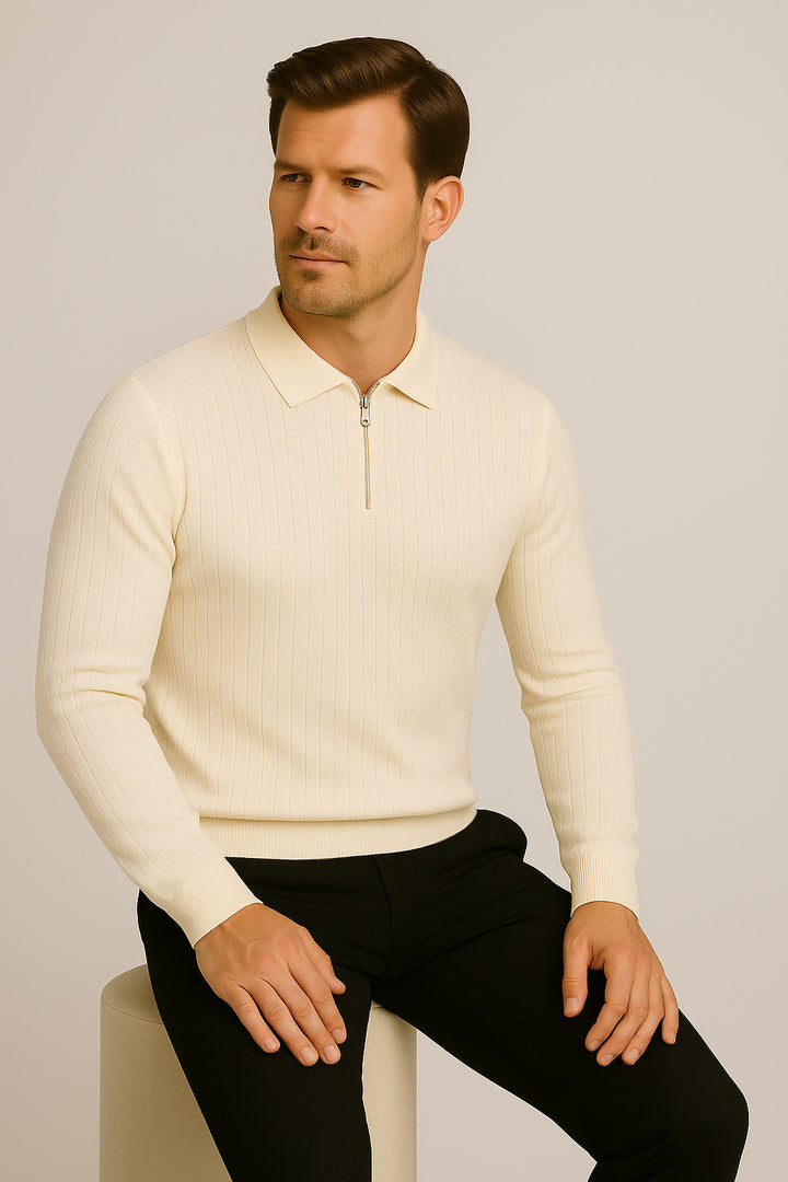 MPL Men's Polo Neck Zippered Sweater 1038 - Lauderdale Lakes