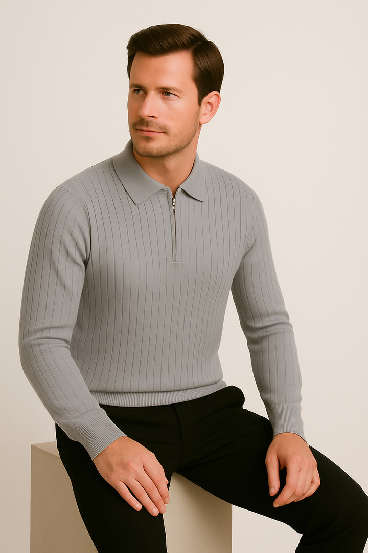 MPL Men's Polo Neck Zippered Sweater 1038 - Fairfield