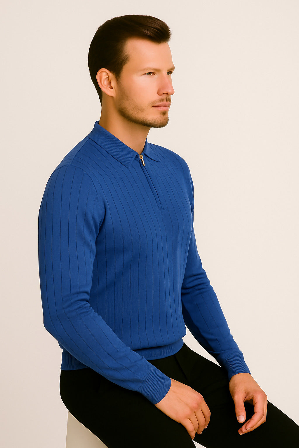 MPL Men's Polo Neck Zippered Sweater 1038 - Kirkland