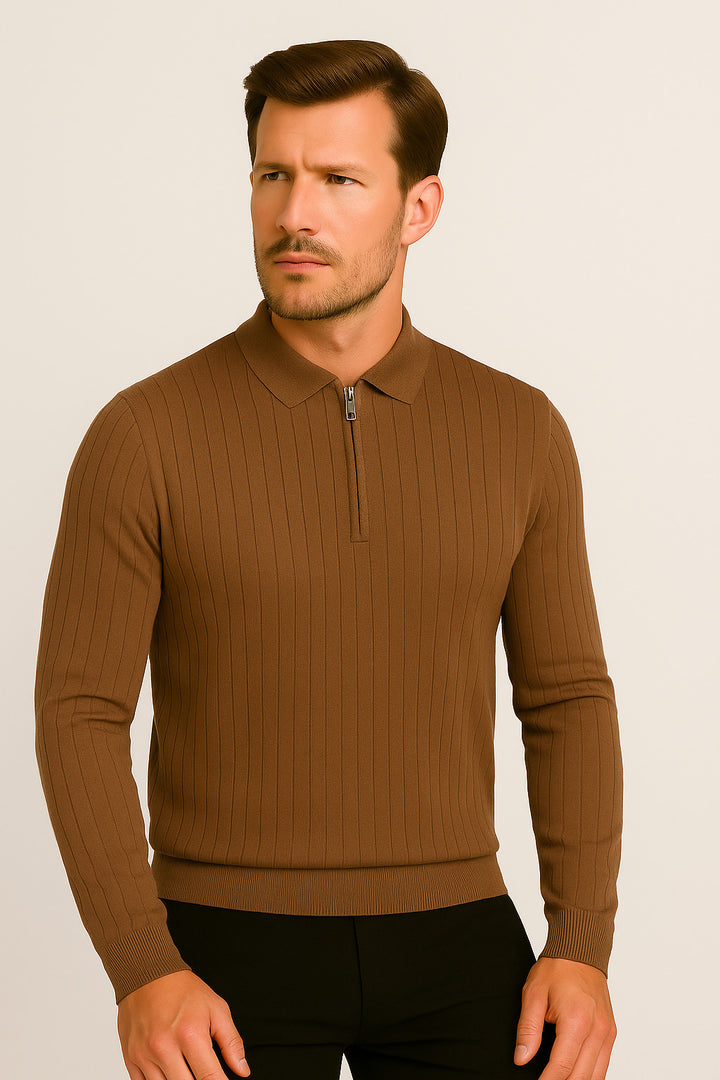 MPL Men's Polo Neck Zippered Sweater 1038 - Roman