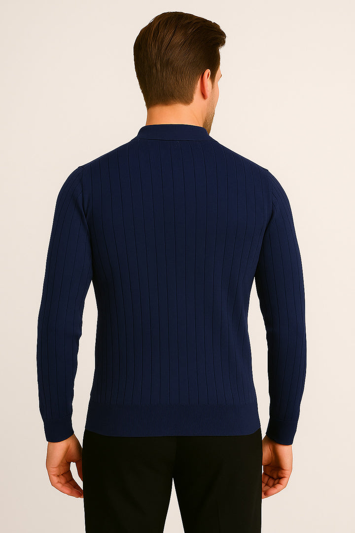 MPL Erkek Polo Yaka Fermuarlı Kazak 1038 - Roseville