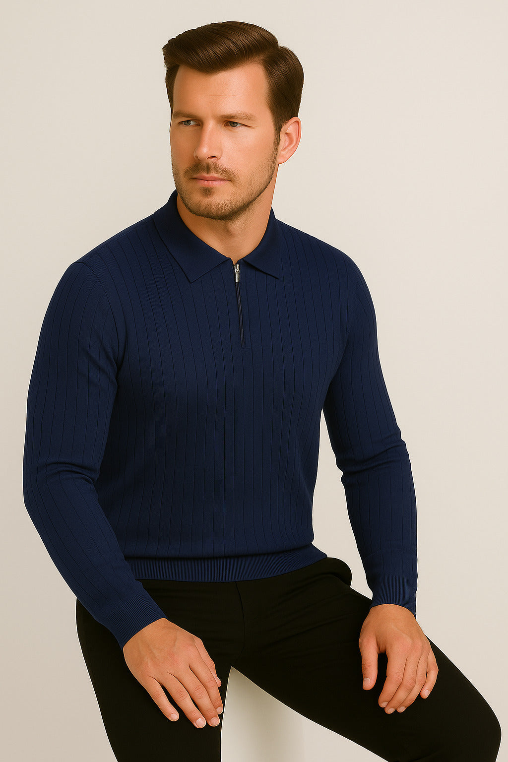 MPL Men's Polo Neck Zippered Sweater 1038 - Duncanville