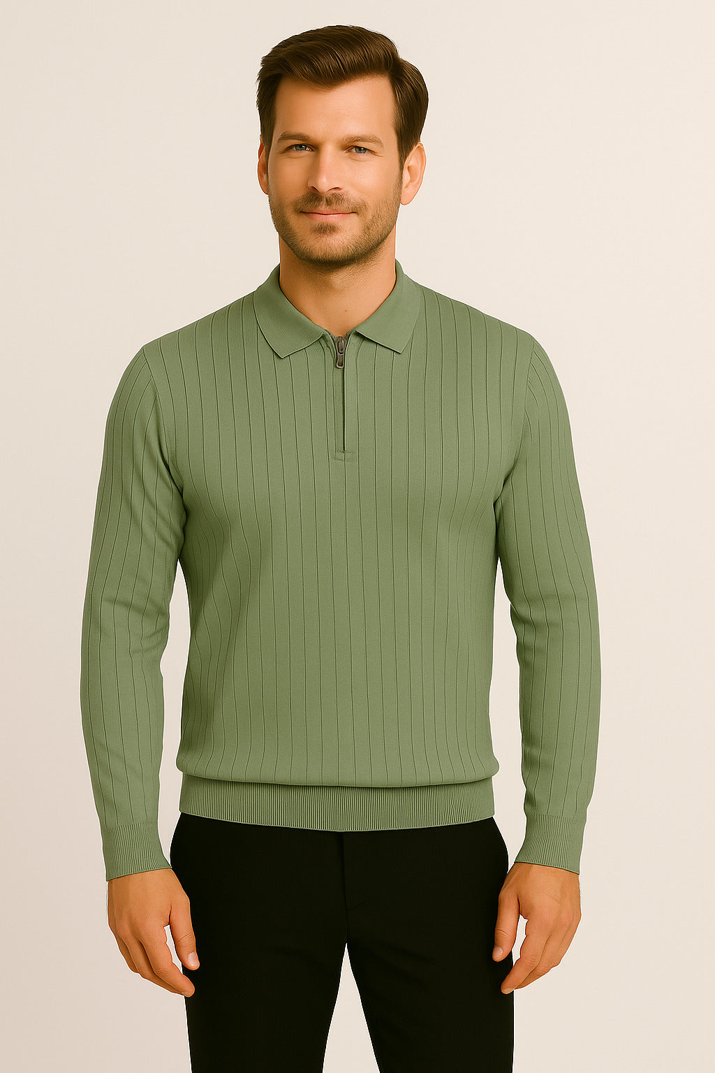 MPL Men's Polo Neck Zippered Sweater 1038 - Koblenz