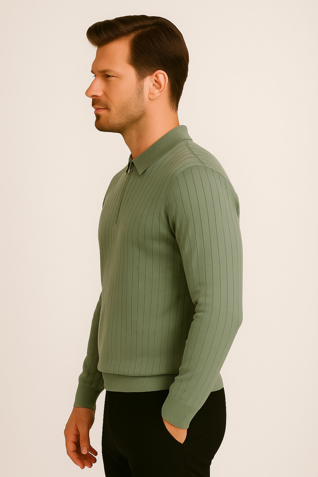 MPL Men's Polo Neck Zippered Sweater 1038 - Koblenz