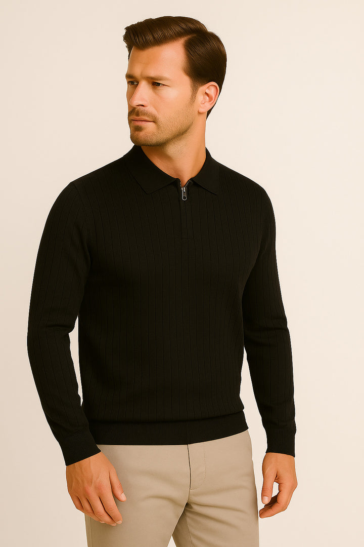 MPL Men's Polo Neck Zippered Sweater 1038 - Faro