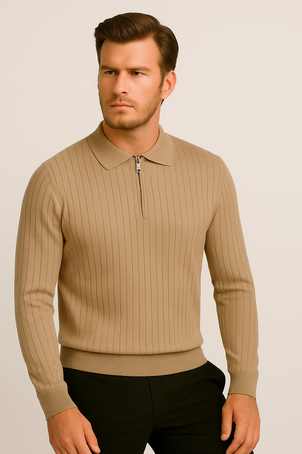 MPL Men's Polo Neck Zippered Sweater 1038 - Poti