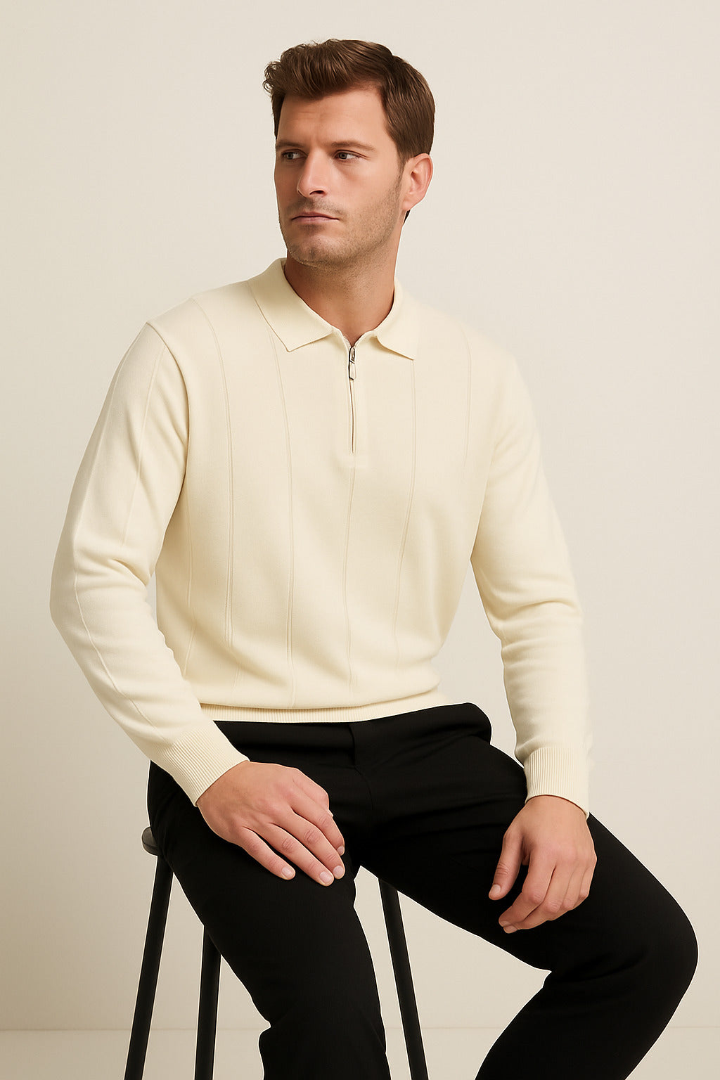 MPL Men's Polo Neck Zippered Sweater 6580 - Varash
