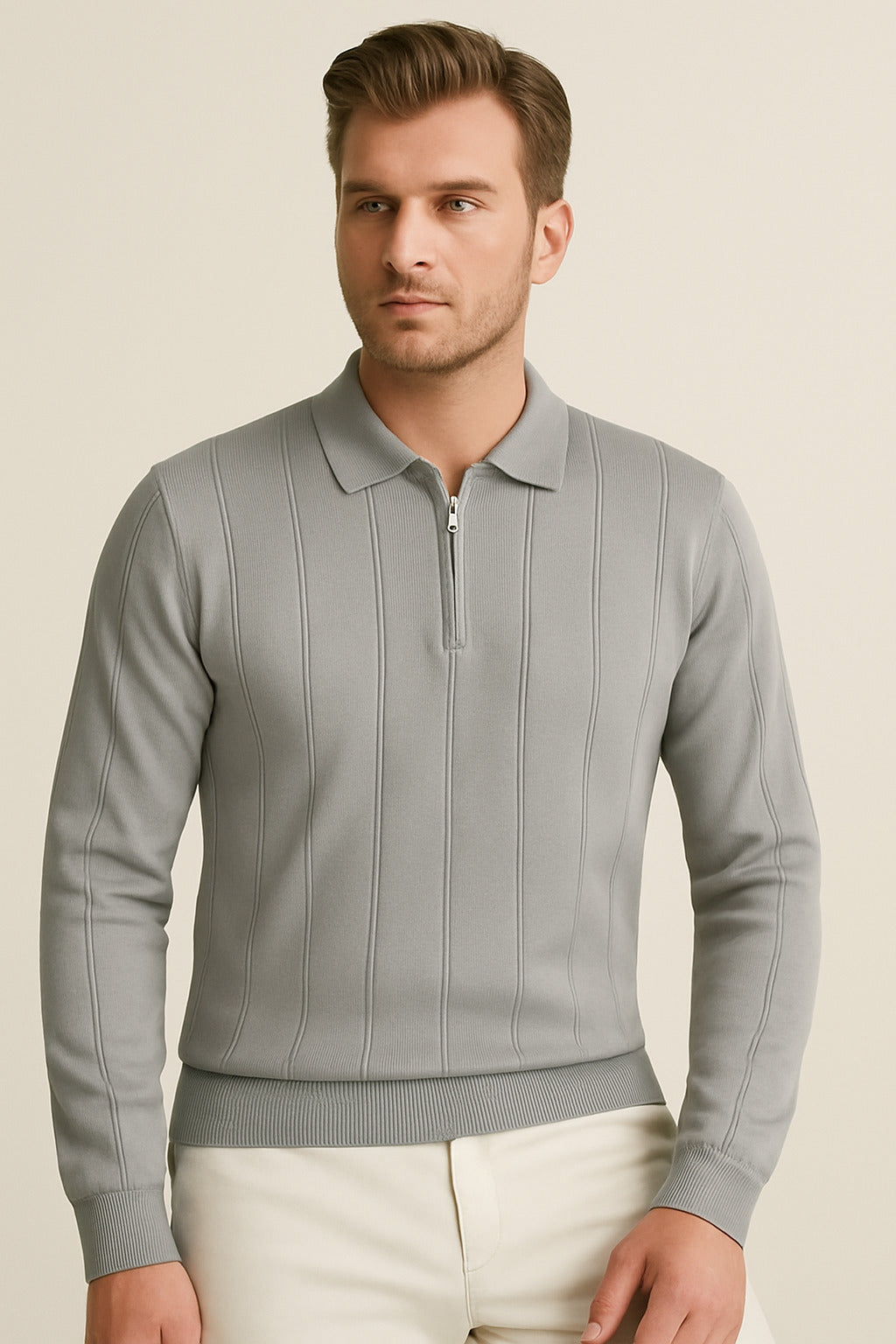 MPL Men's Polo Neck Zippered Sweater 6580 - Newcastle under Lyme