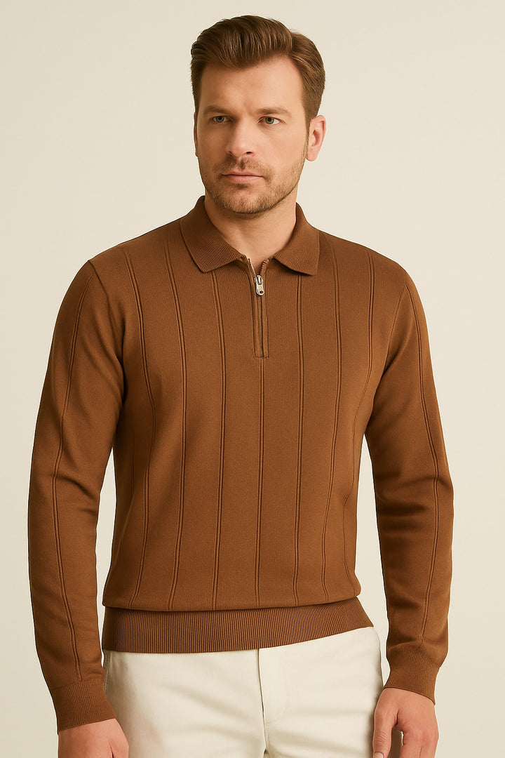 MPL Men's Polo Neck Zippered Sweater 6580 - Perth Amboy