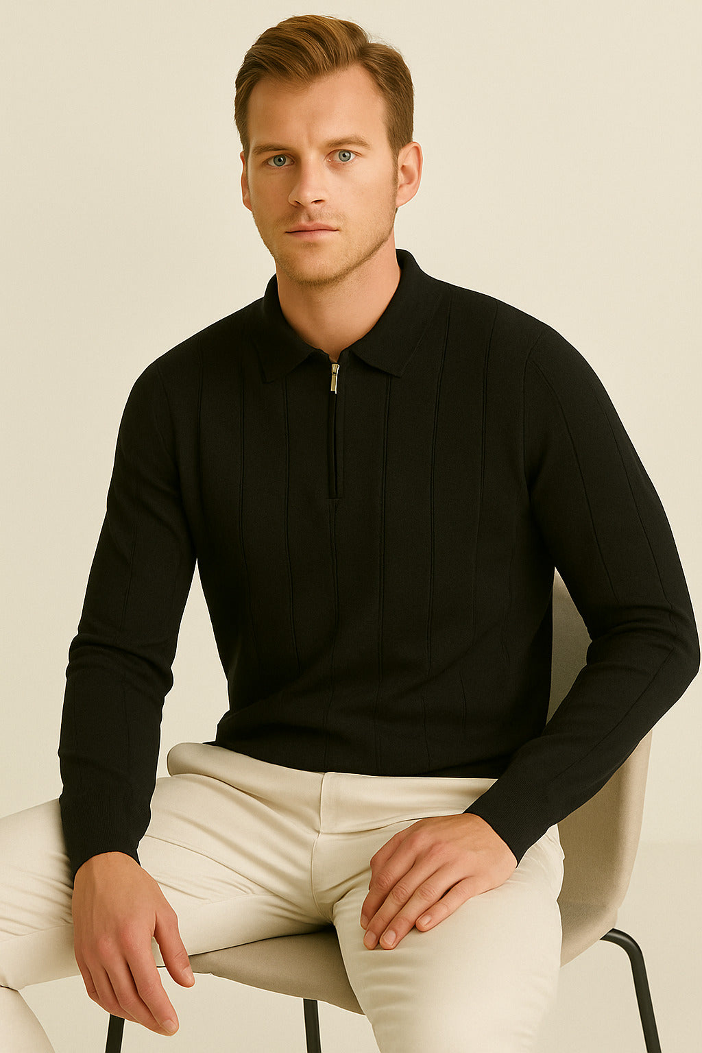 MPL Men's Polo Neck Zippered Sweater 6580 - Aventura