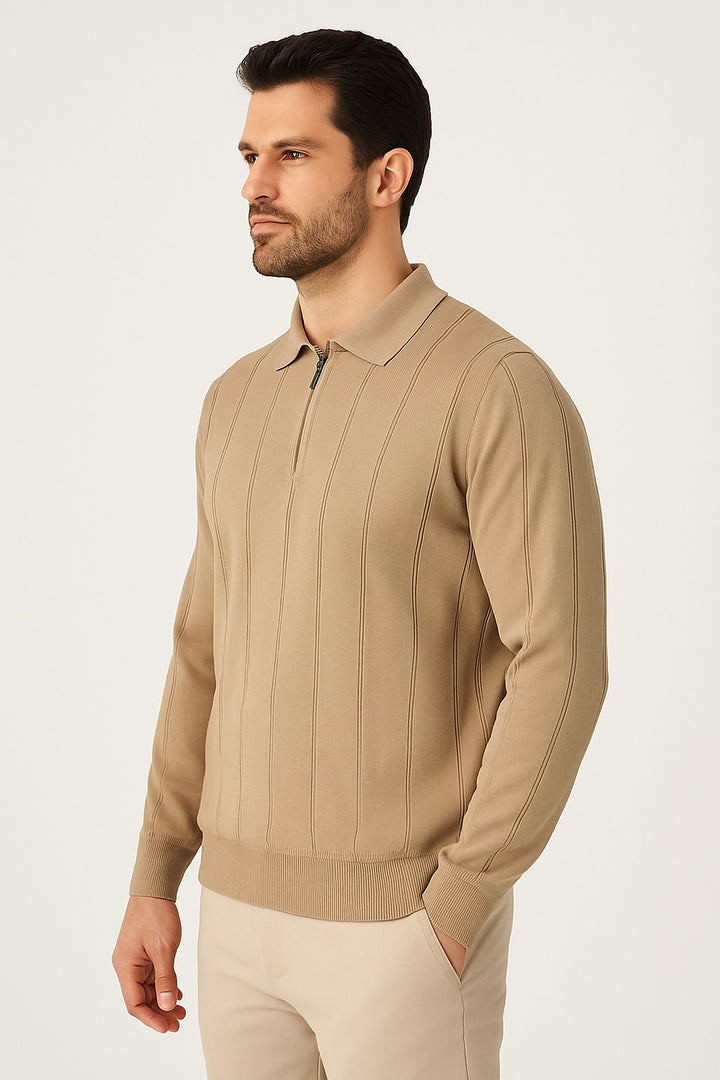 MPL Men's Polo Neck Zippered Sweater 6580 - Hasselt