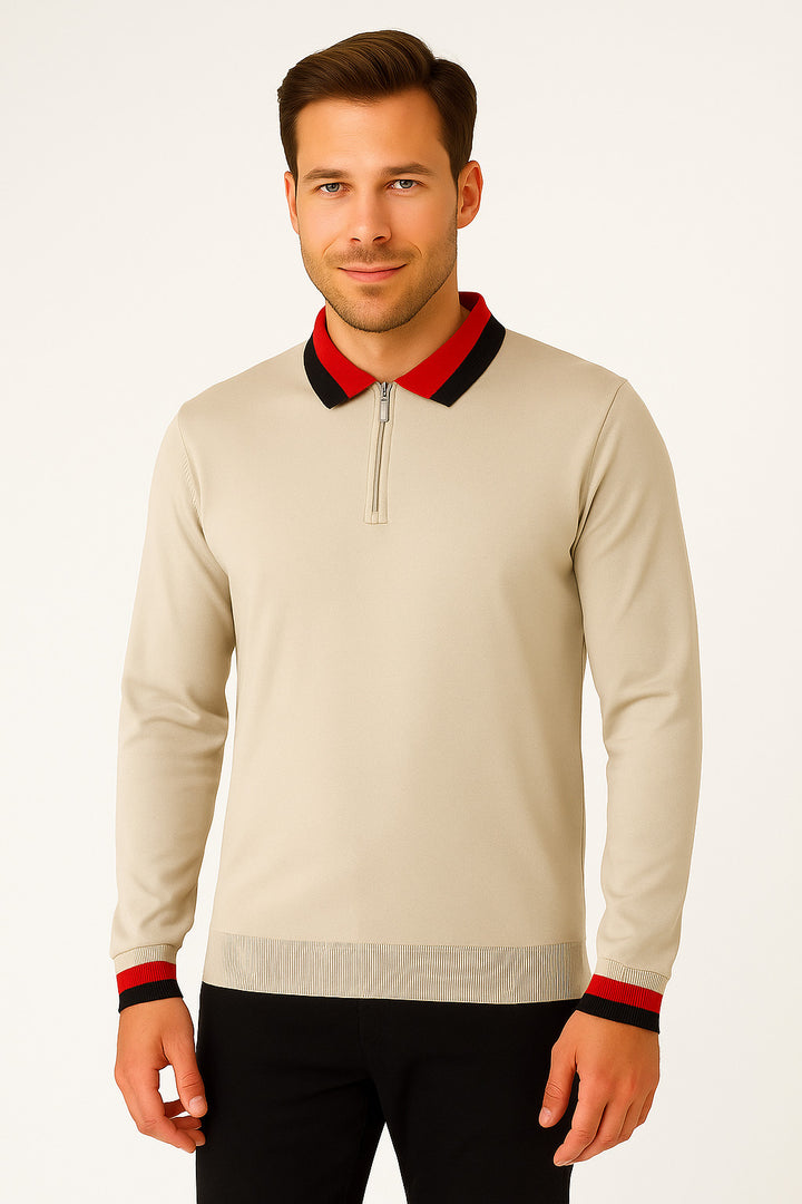 MPL Men's Polo Neck Zippered Sweater 8008 - Aberdeen