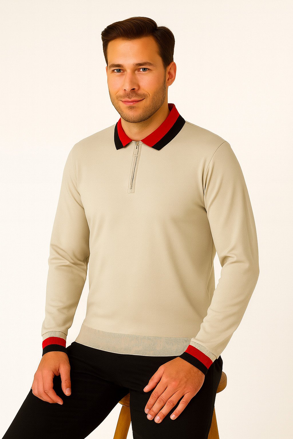 MPL Men's Polo Neck Zippered Sweater 8008 - Aberdeen