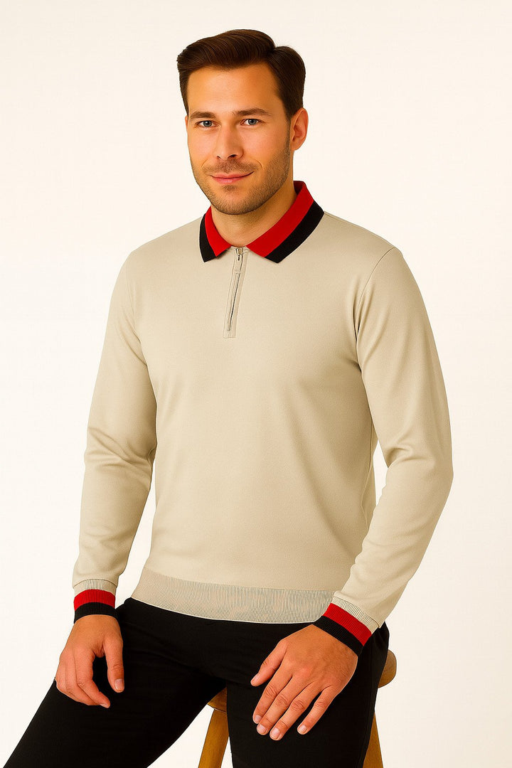 MPL Men's Polo Neck Zippered Sweater 8008 - Aberdeen