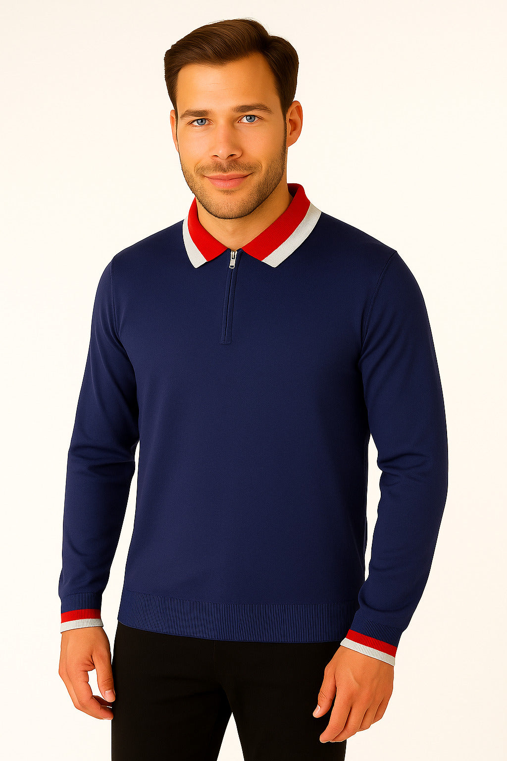MPL Men's Polo Neck Zippered Sweater 8008 - Zugdidi