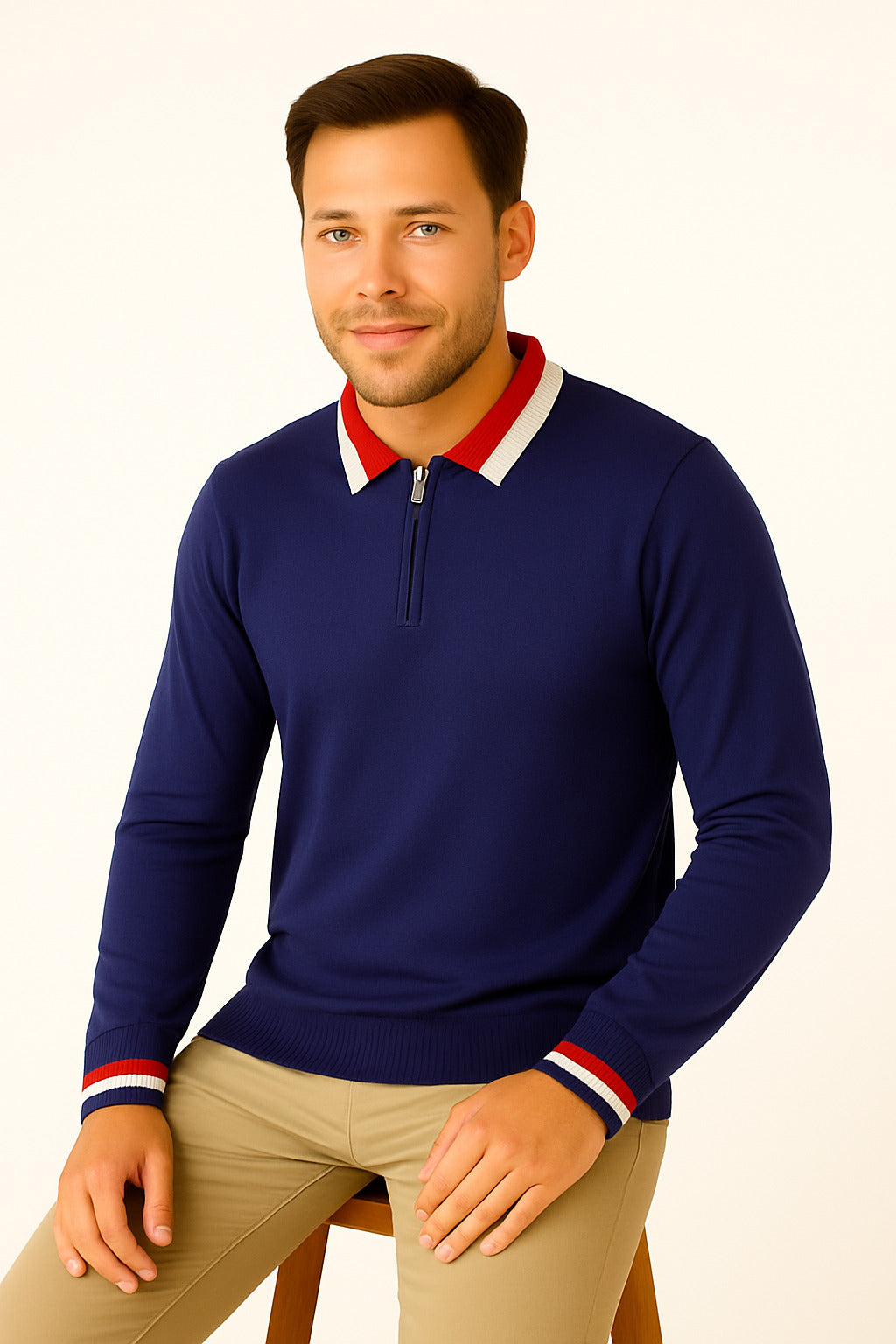 MPL Men's Polo Neck Zippered Sweater 8008 - Zugdidi