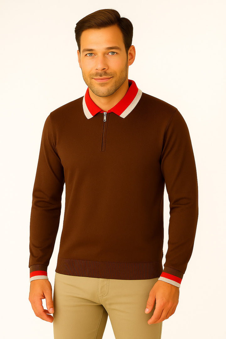MPL Erkek Polo Yaka Fermuarlı Kazak 8008 - Châtelet