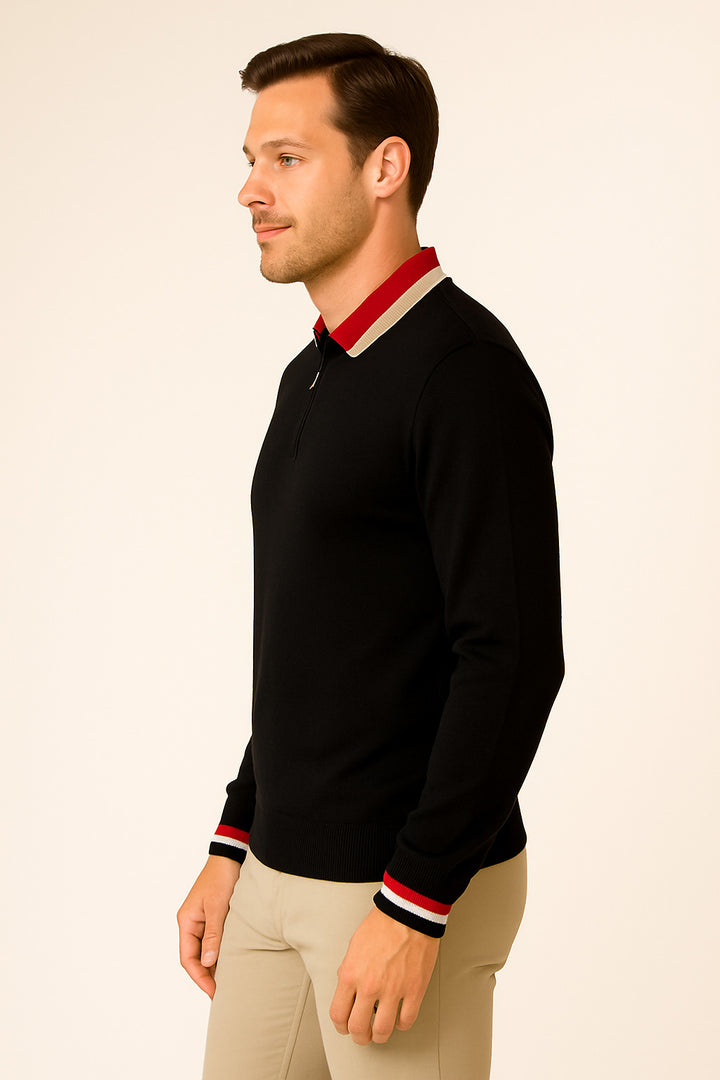 MPL Men's Polo Neck Zippered Sweater 8008 - Ameca