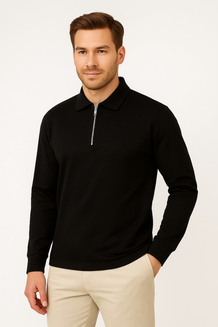 MPL Men's Zippered Polo Neck Sweatshirt 4019 - Glendora
