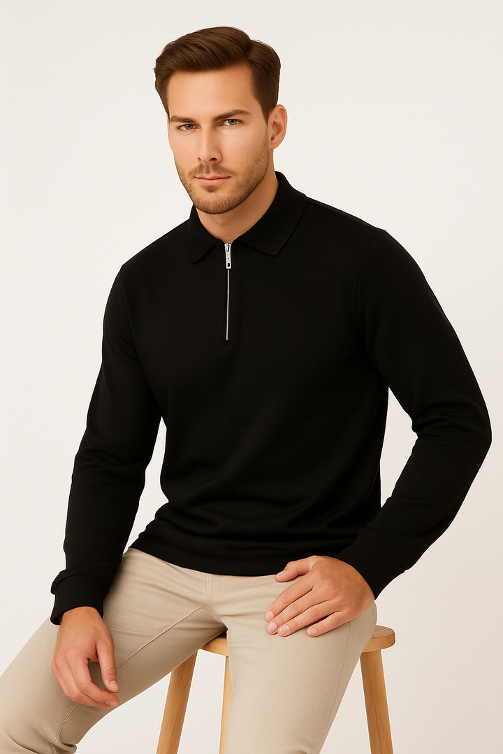MPL Men's Zippered Polo Neck Sweatshirt 4019 - Glendora
