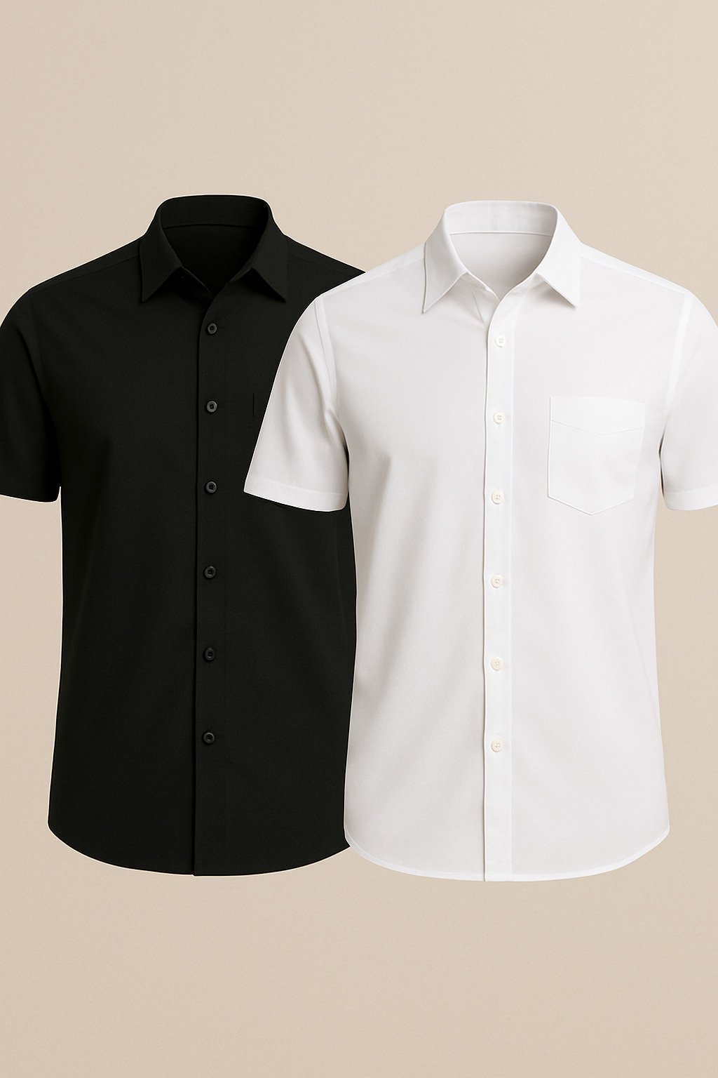 MPL Men's 2-Pack Short Sleeve Dacron Classic Shirt Black-White - Beaumont